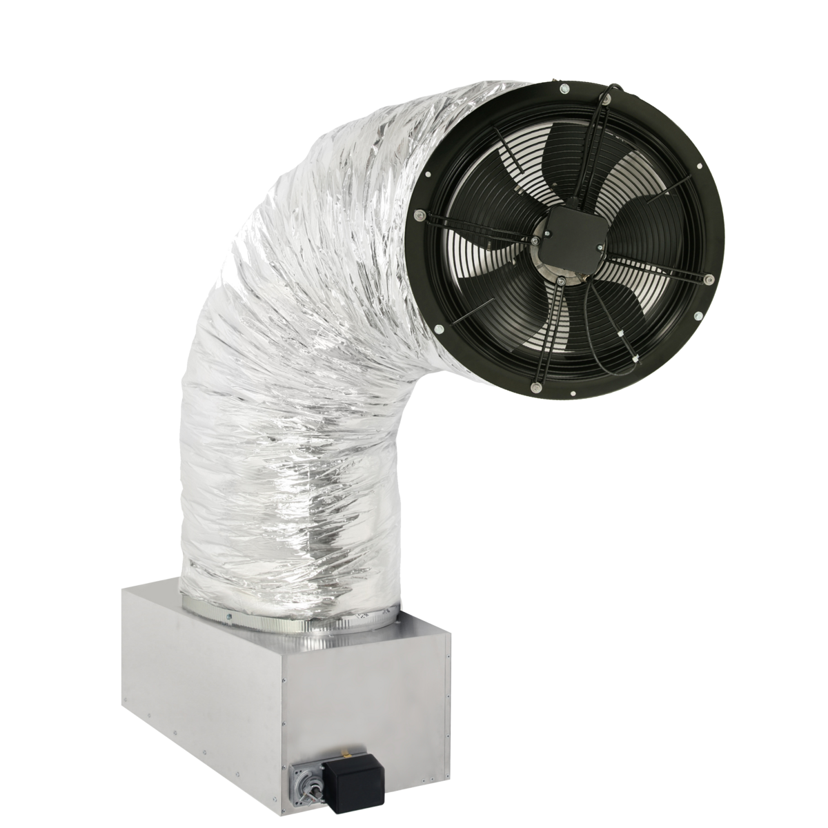 Centric Air 2.0 Elite Series whole house fan with insulated ductwork and damper box