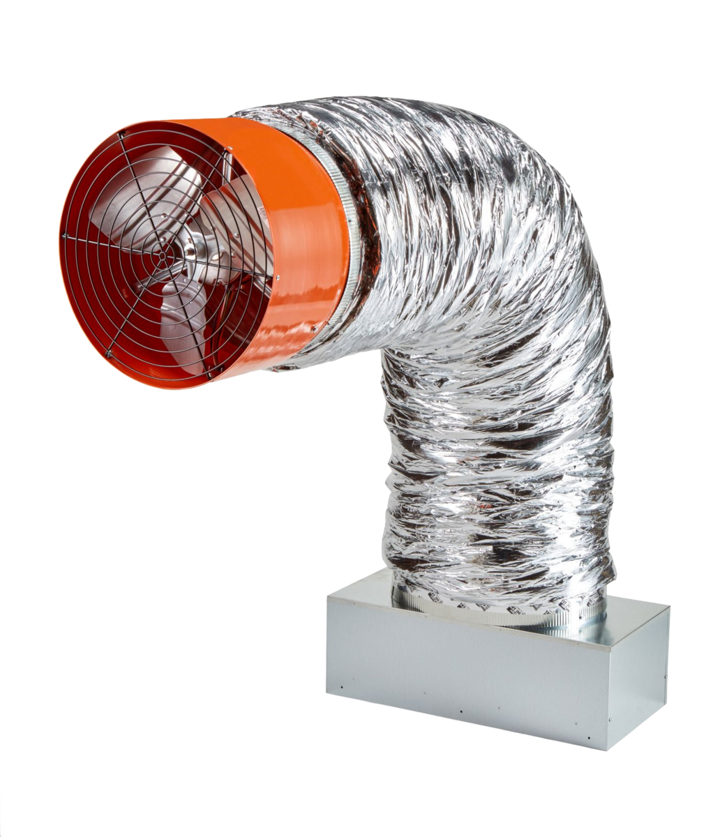 QA Deluxe 4800 ECM Performance Series whole house fan with energy-saving ECM motor (orange housing)